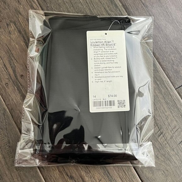 Lululemon NWT Align High-Rise Ribbed Short 6" Black - Picture 7 of 7